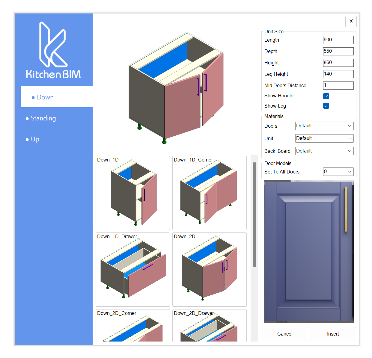 Kitchen BIM Insert Form